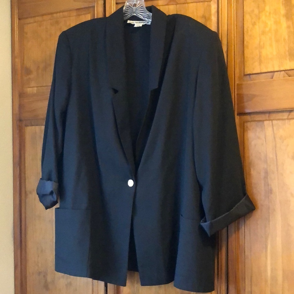 Vintage Sag Harbor Black Blazer Jacket 20W